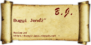 Bugyi Jenő névjegykártya