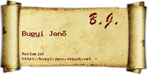 Bugyi Jenő névjegykártya