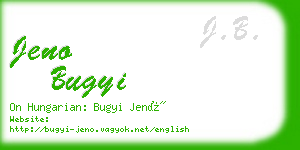 jeno bugyi business card
